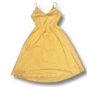 Canary Yellow Backless Summer Dress Size Large